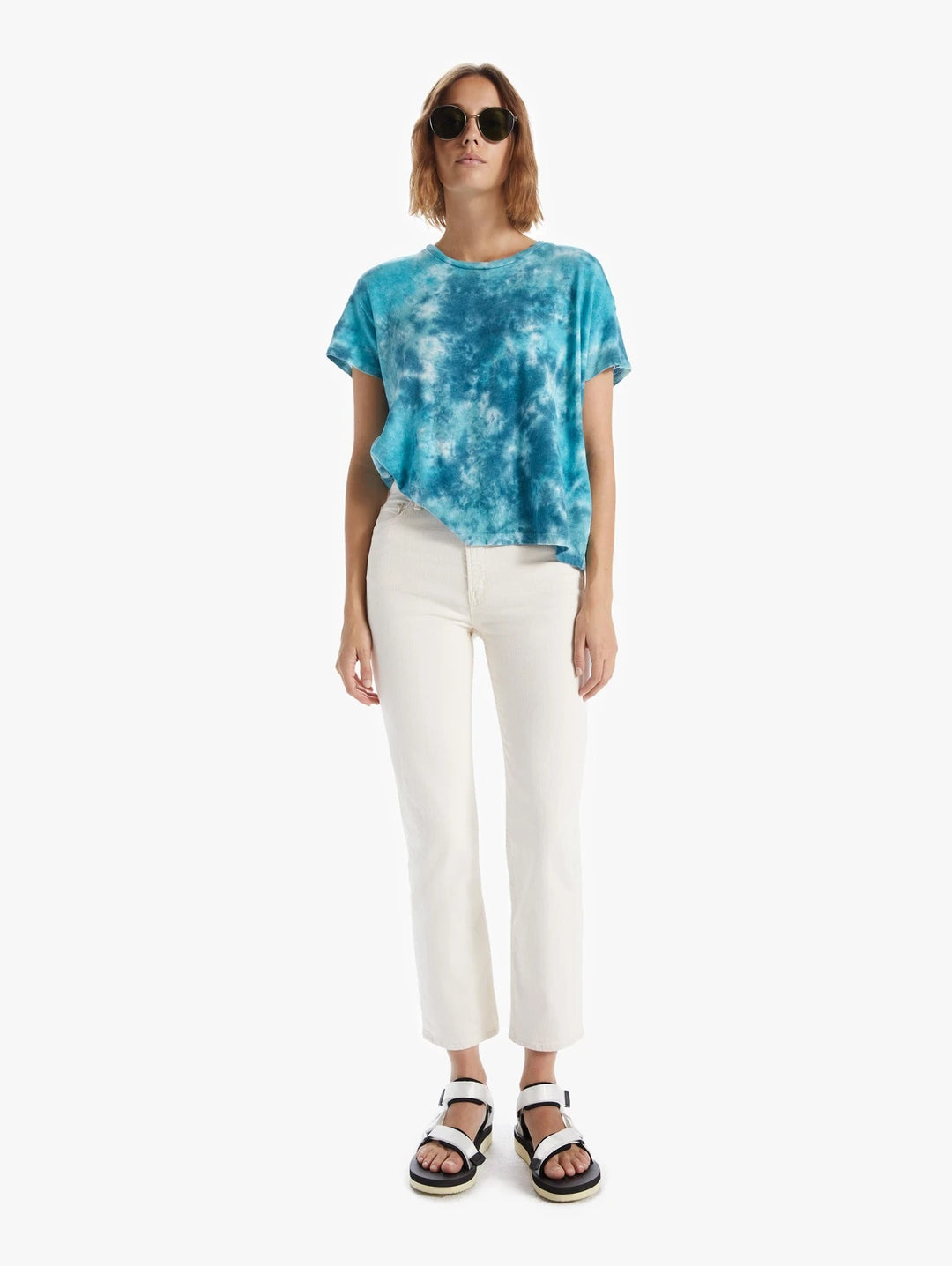 Mother - The High Sparrow Crewneck Tee in Keeping it Swirl
