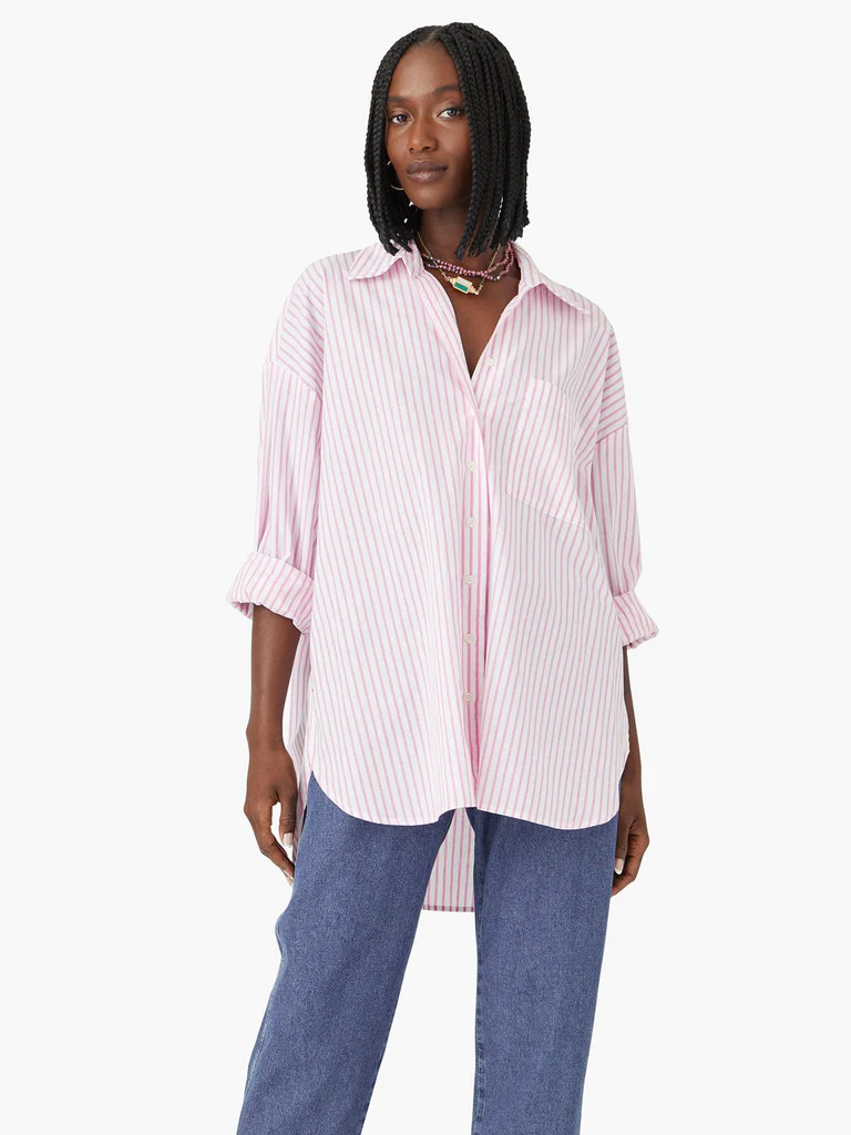 XIRENA SH　キセレナ シャツ/ピンクストライプ Xirena - Sydney Shirt In Pink Kiss – Blond Genius