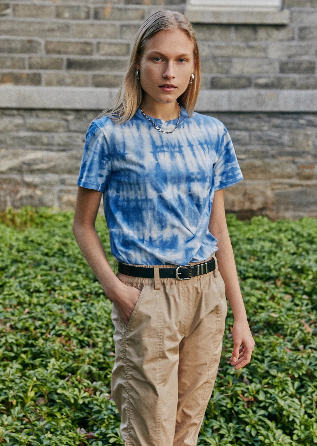 Derek Lam 10 Crosby - Teddie T-Shirt with Twist Detail in Blue