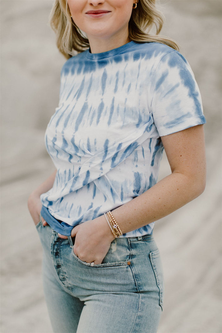 Derek Lam 10 Crosby - Teddie T-Shirt with Twist Detail in Blue