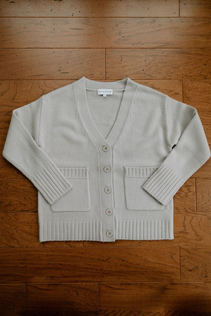 Tenlea Hunter - Cozy Cashmere Cardigan in Sterling