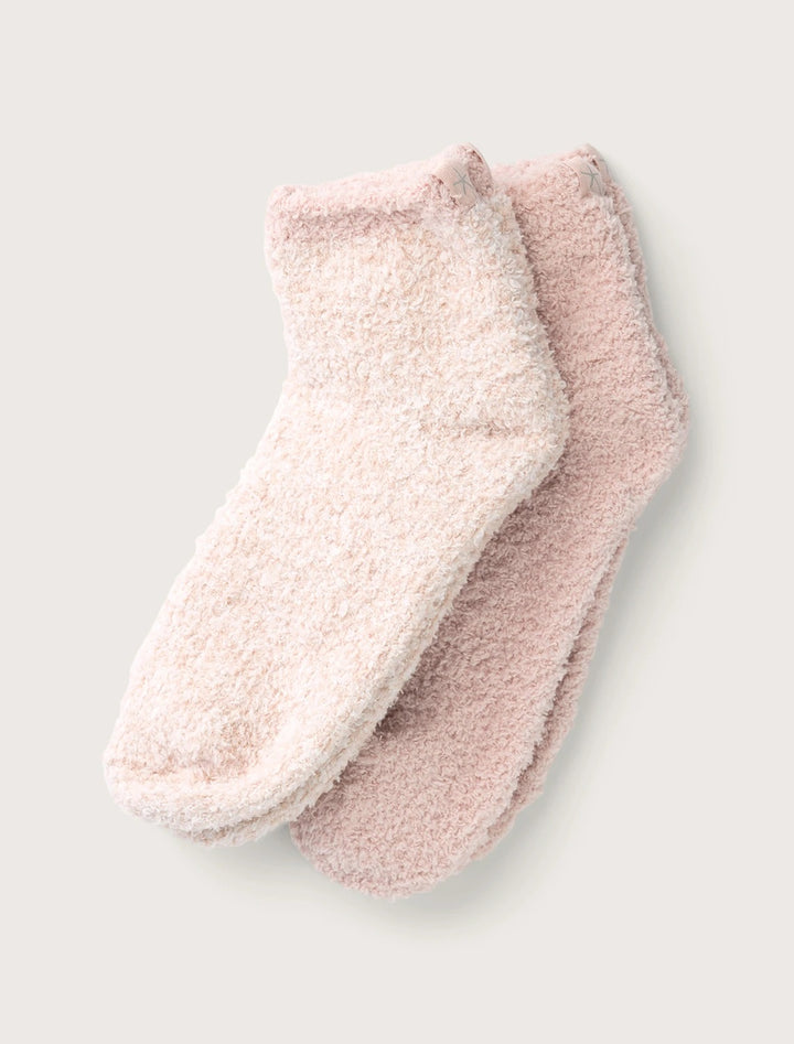 Barefoot Dreams - CozyChic 2 Pair Tennis Sock Set in Dusty Rose Multi