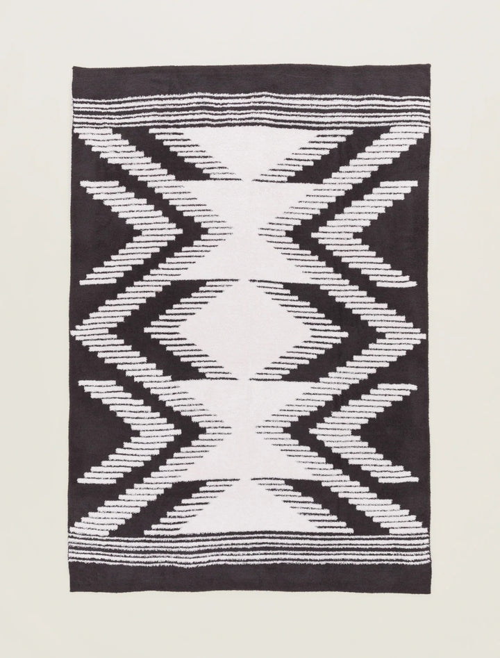 Barefoot Dreams - Cozychic Textured Throw 54"x72" in Dark Brown/Almond