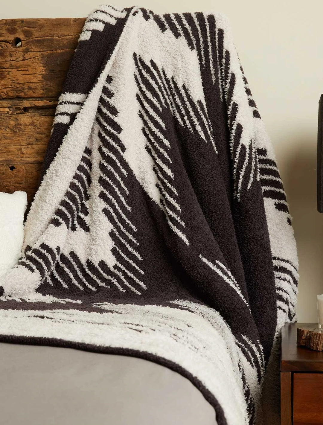 Barefoot Dreams - Cozychic Textured Throw 54"x72" in Dark Brown/Almond