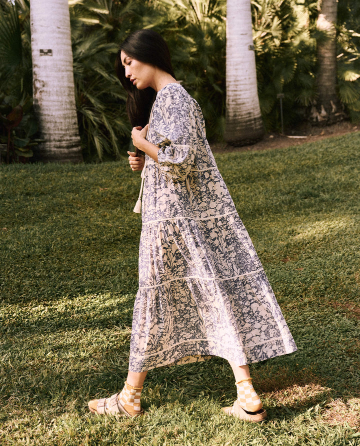 The Great - The Bonnet Dress in Mariner Blue Island Floral Dresses