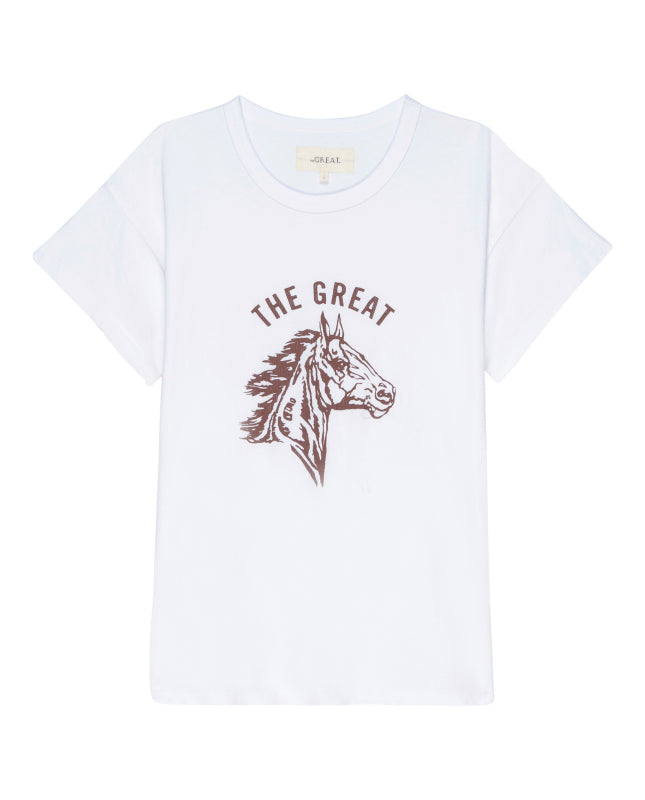 The Great - The Boxy Crew W/ Bronco Graphic In True White default