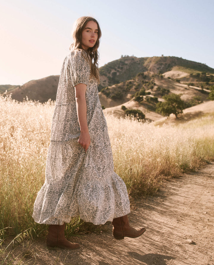 The Great - The Dakota Dress in Feather Grass Block Print