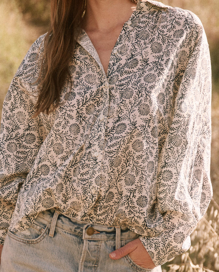 The Great - The Estate Button Up in Feather Grass Block Print