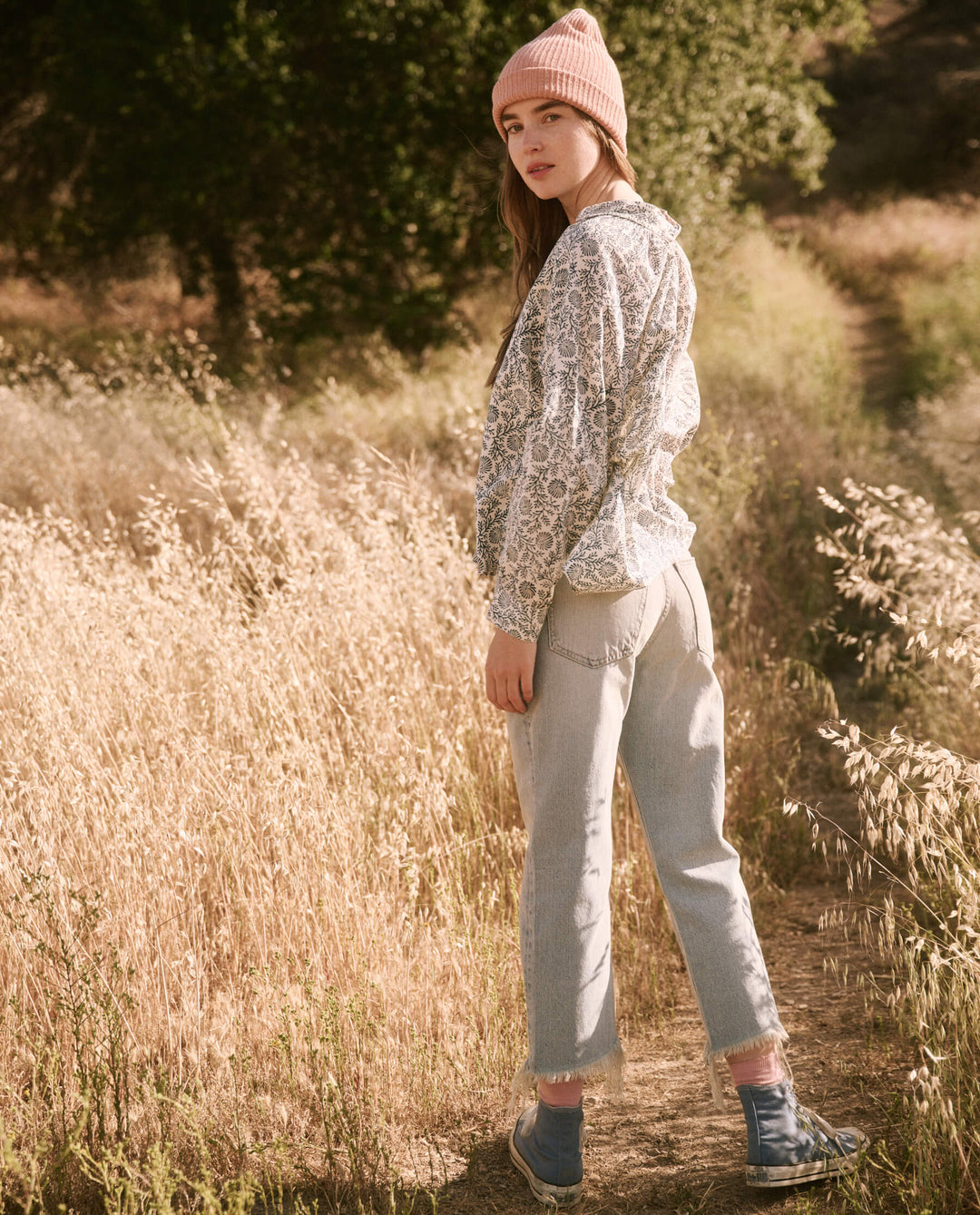 The Great - The Estate Button Up in Feather Grass Block Print