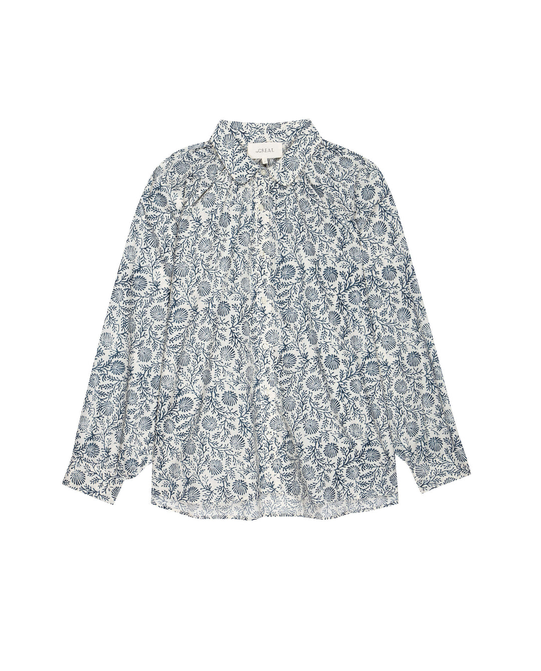 The Great - The Estate Button Up in Feather Grass Block Print