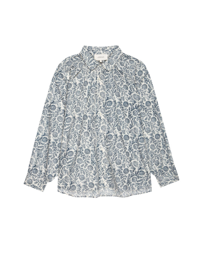 The Great - The Estate Button Up in Feather Grass Block Print