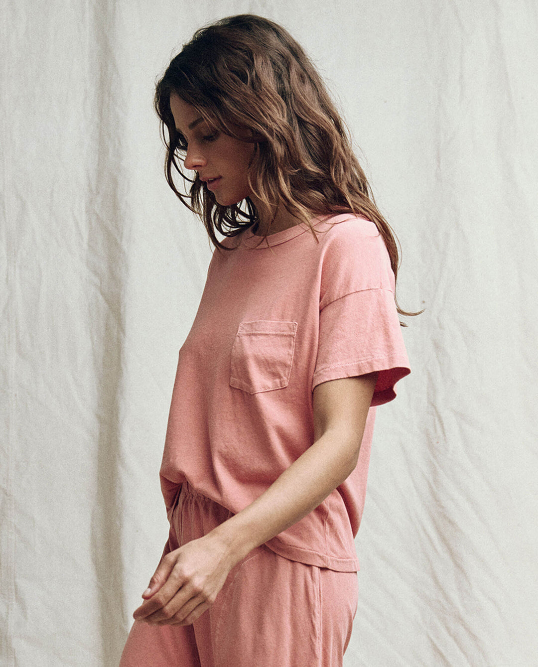 The Great - The Pocket Tee In Rose Short Sleeve Tees