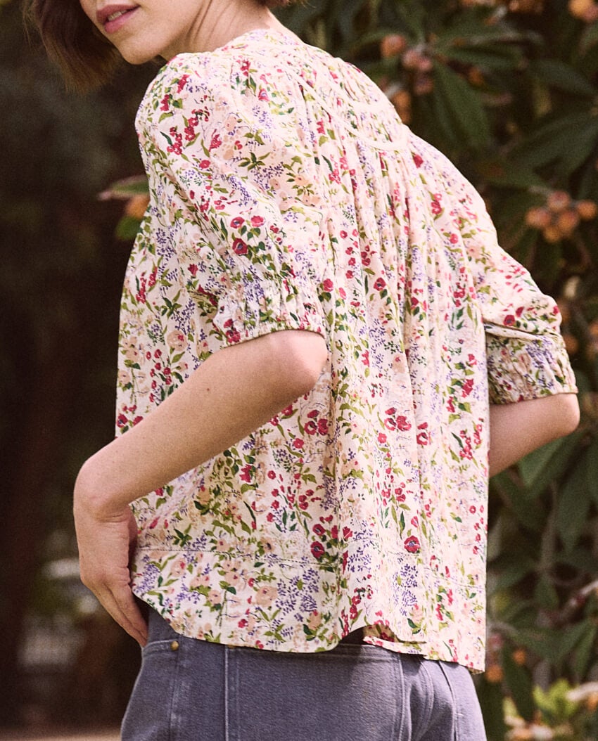 The Great - The Storyteller Top in Cream Fresh Water Floral Tops