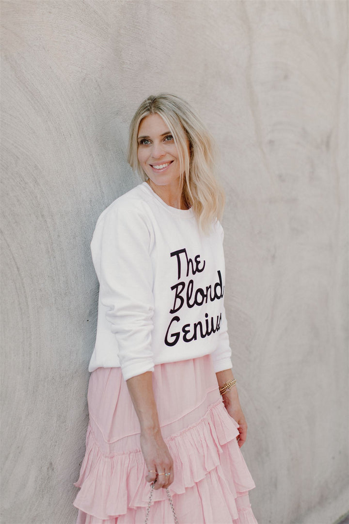 Blond Genius - "The Blond Genius" Sweatshirt in White