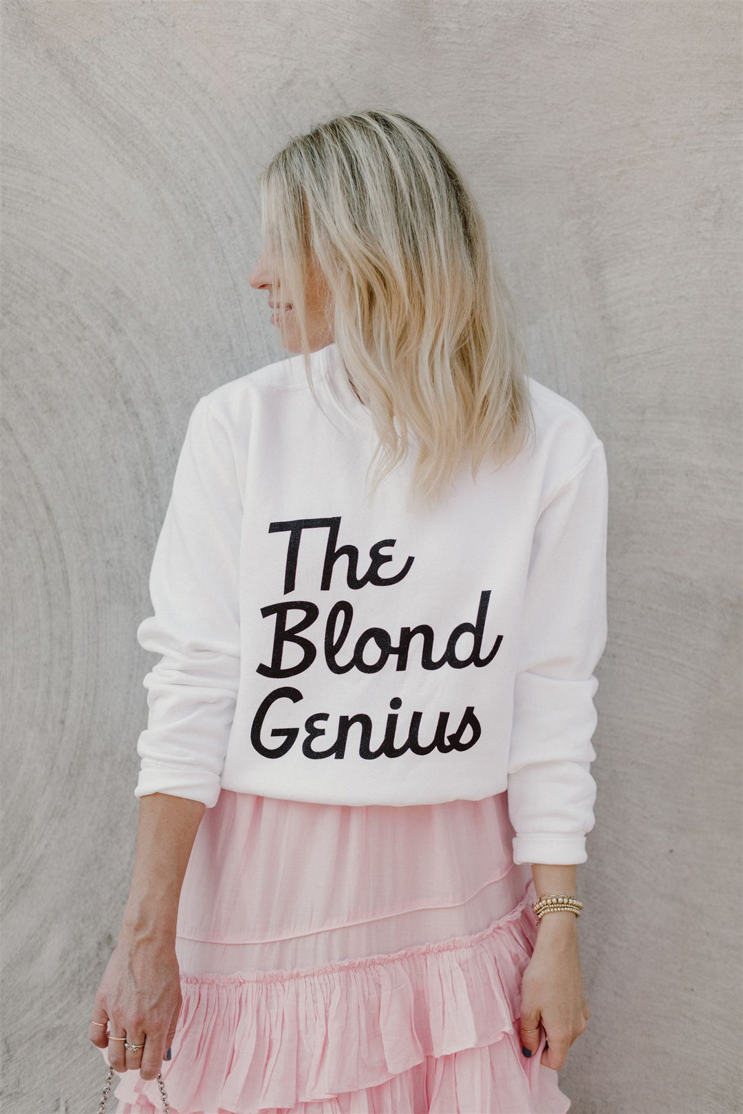 Blond Genius - "The Blond Genius" Sweatshirt in White