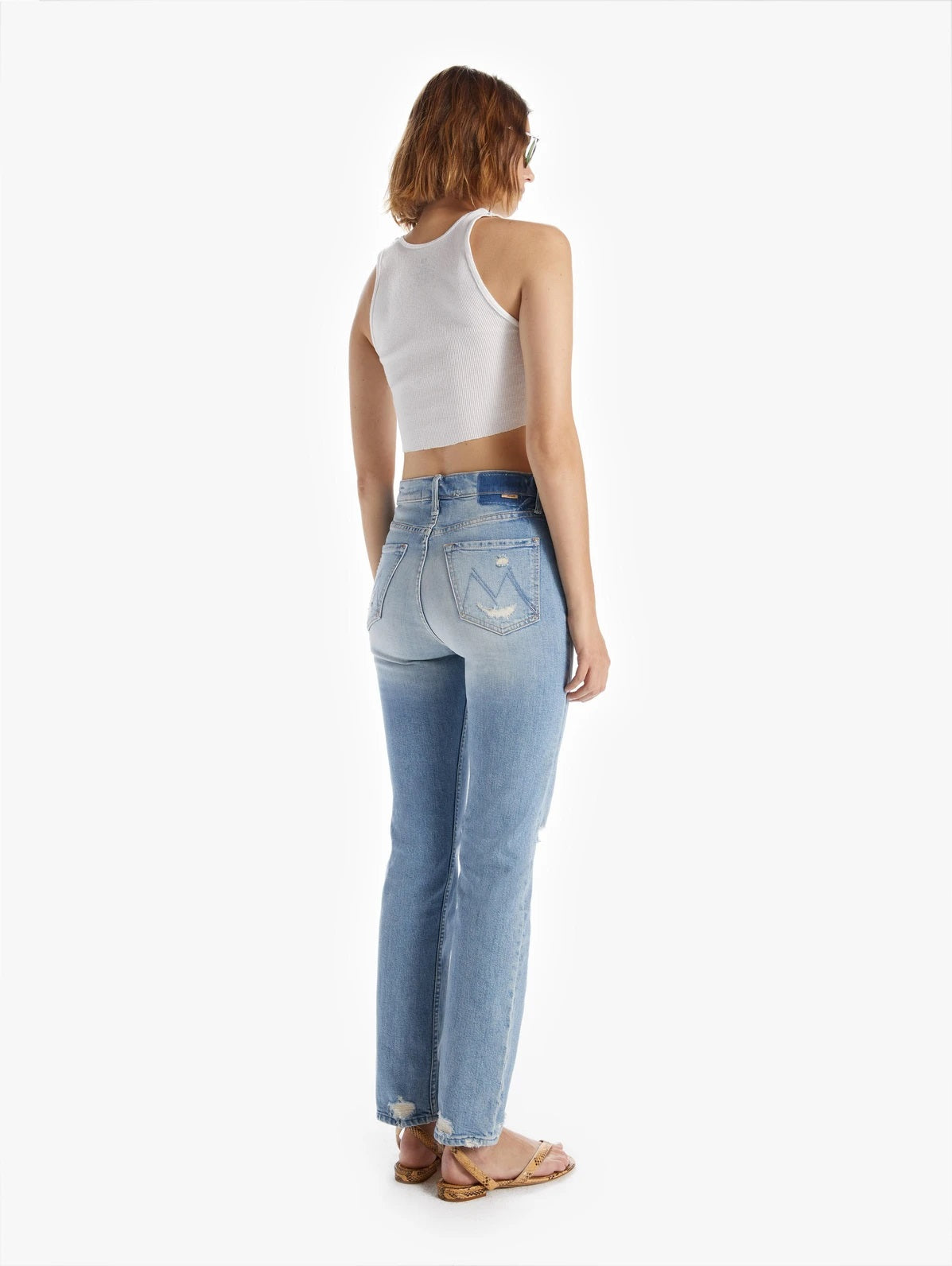デニム・ジーパン Mother \"Rider Skimp\" jeans High Waisted Rider Skimp Fray - Indecent Exposure | MOTHER DENIM