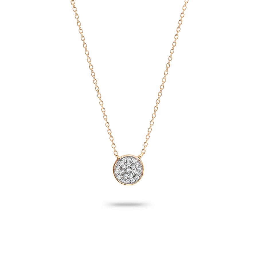 ADINA - Tiny Solid Pave Diamond Necklace - 14K