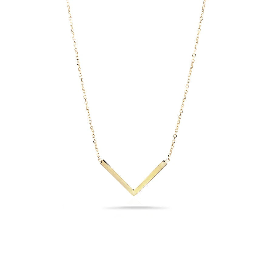 Adina - Tiny V Necklace in Y14K