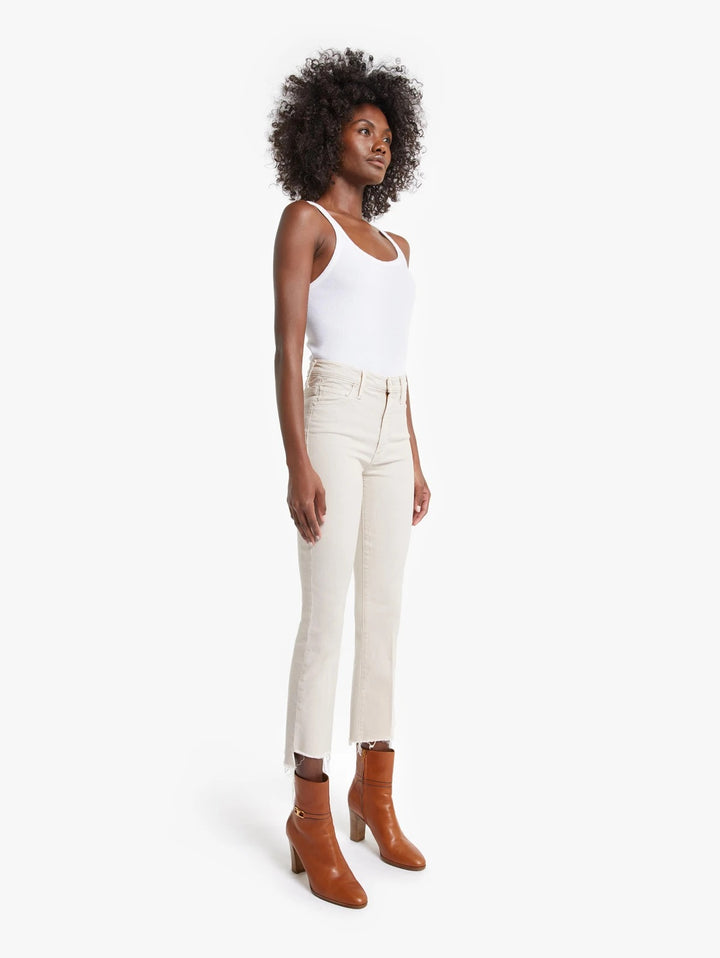 Mother Denim - The Insider Crop Step Fray in Toasted Ivory