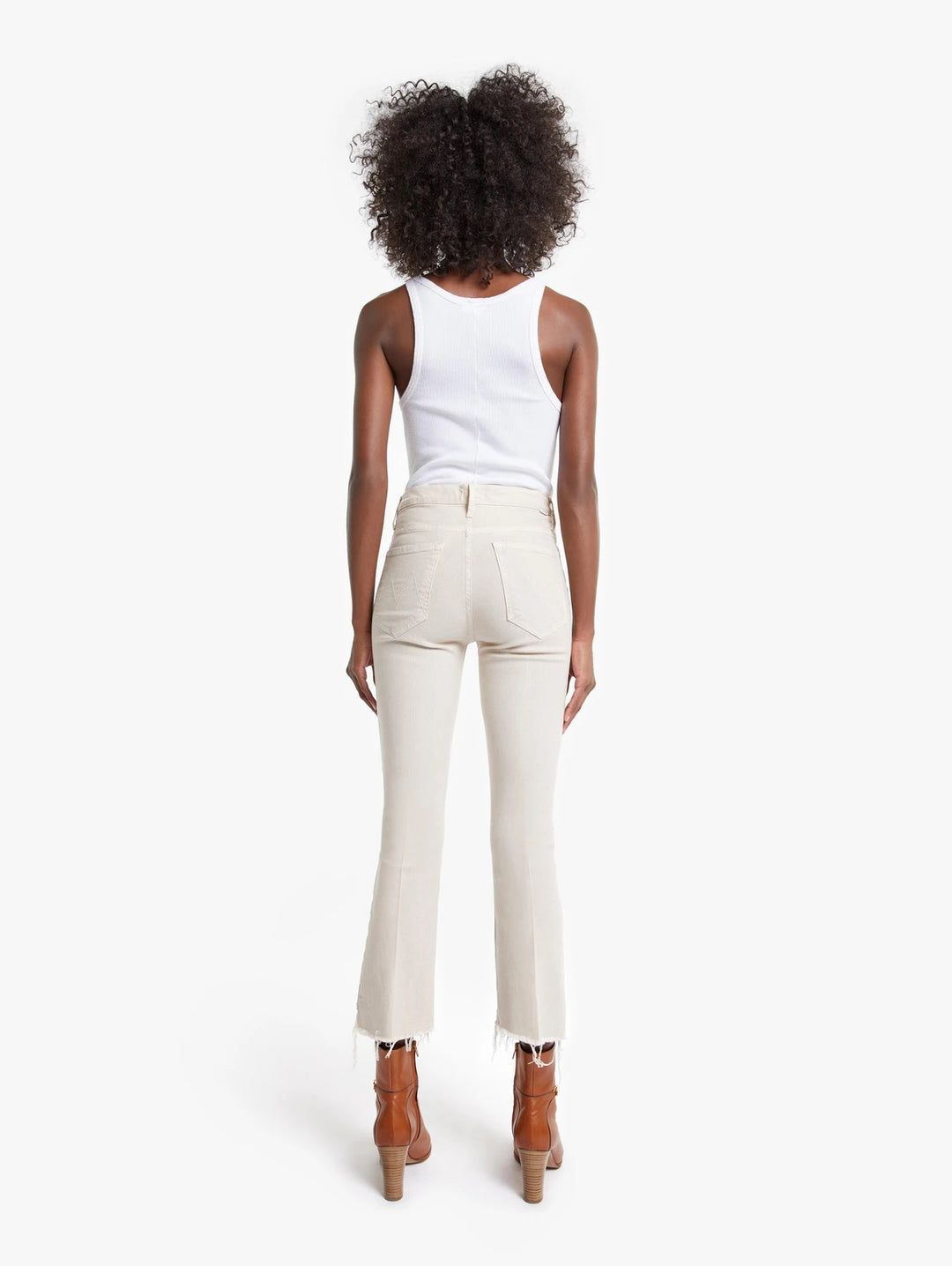 Mother Denim - The Insider Crop Step Fray in Toasted Ivory