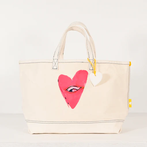 Kerri Rosenthal - Too Da Loo Tote in Heart Eye Canvas