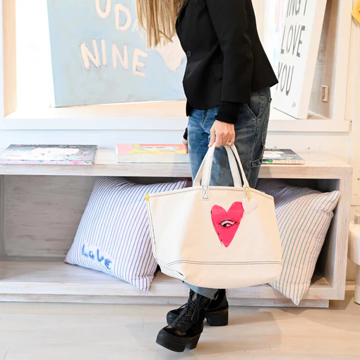 Kerri Rosenthal - Too Da Loo Tote in Heart Eye Canvas