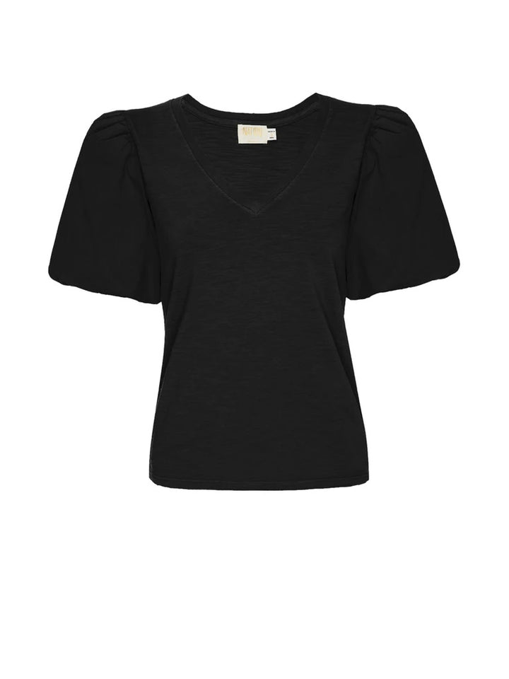 Nation LTD - Traci Bubble Sleeve V-Neck in Black