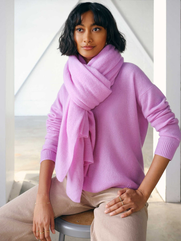 White + Warren - Cashmere Travel Wrap in Bright Lavender