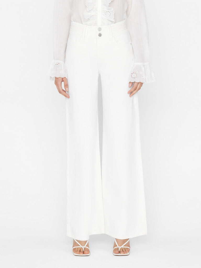 パンツ FRAME Woman Pants White LPP711 BLANC Frame Outlet: Pants woman - White | Frame pants LPP711