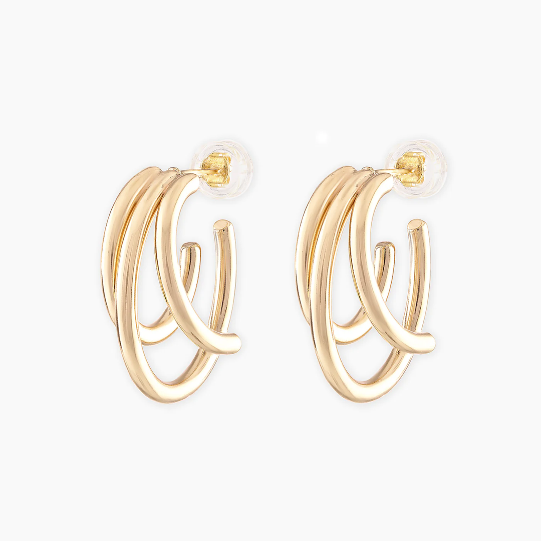 Alexa Leigh - Triple Threat Earrings in Gold