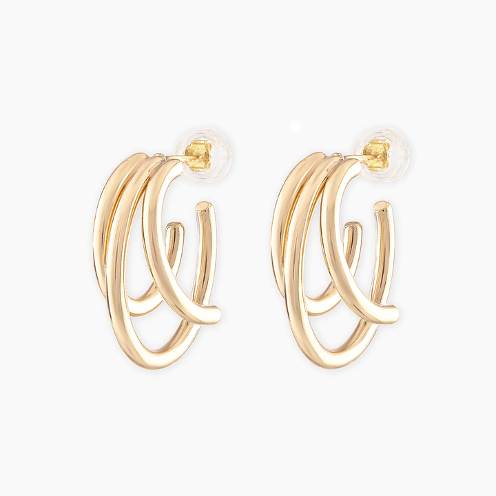 Alexa Leigh - Triple Threat Earrings in Gold