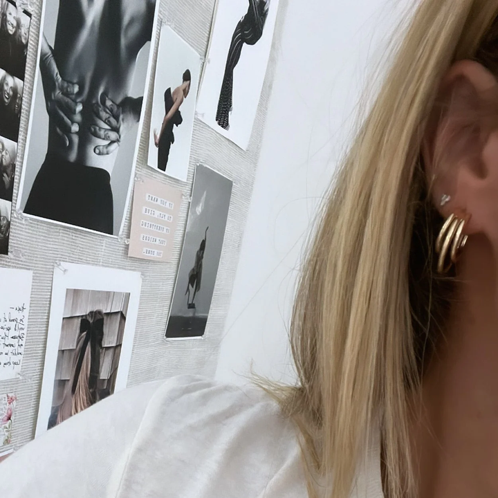 Alexa Leigh - Triple Threat Earrings in Gold
