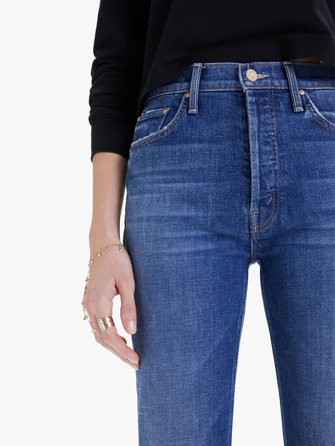 Mother Denim - The Tripper Ankle Fray Straight-Leg Jean in Nature Touch Base