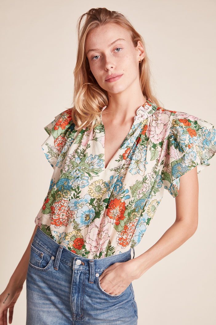 Trovata - Clover Blouse in Vintage Courtyard Tops
