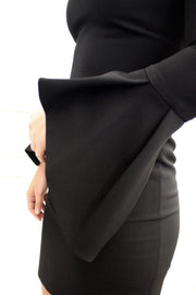 Alice + Olivia - Dora Fitted Dress with Trumpet Sleeves