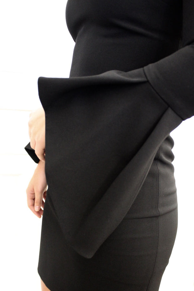 Alice + Olivia - Dora Fitted Dress with Trumpet Sleeves