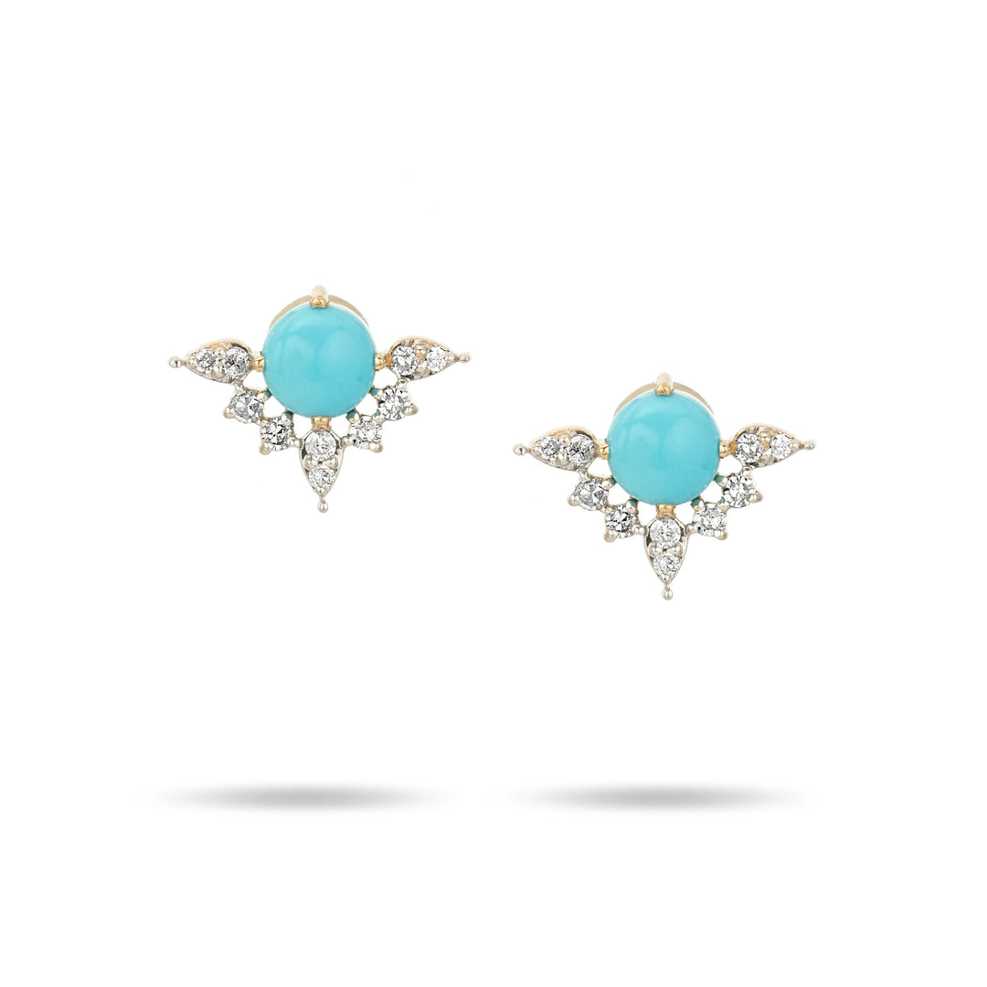 Adina - Turquoise + Marquise Diamond Posts in Y14k
