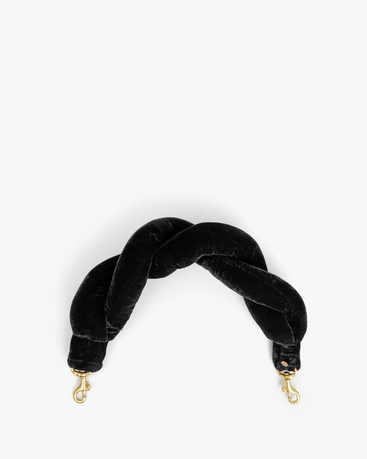 Clare V - Twisted Puff Top Handle in Black Velvet