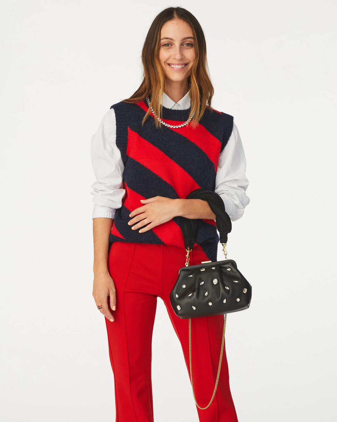 Clare V - Twisted Puff Top Handle in Black Velvet