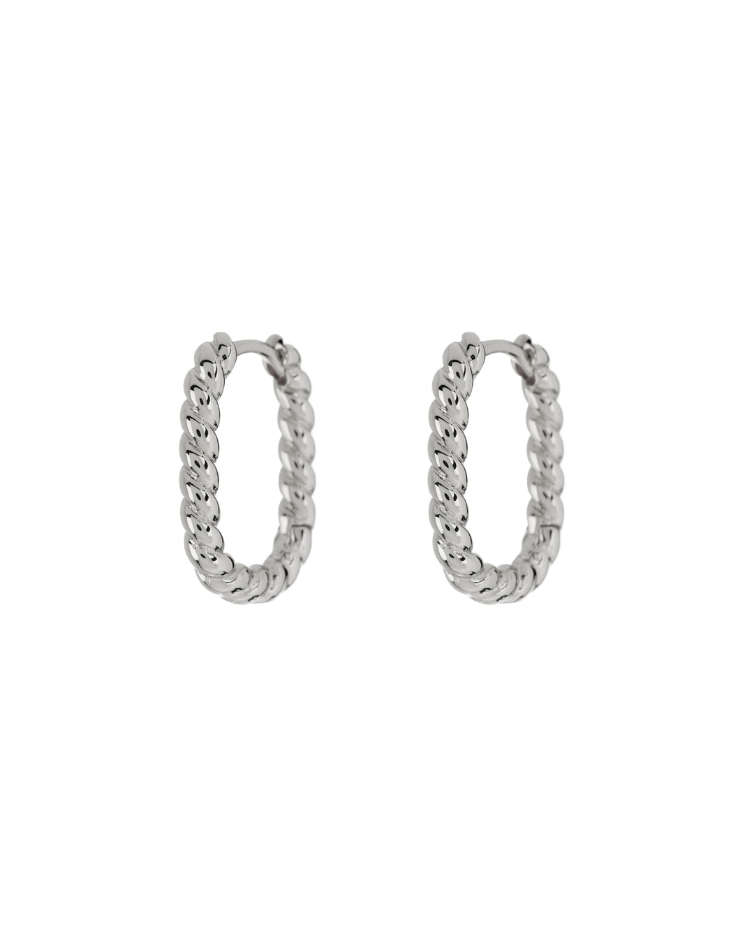 LUV AJ - Twisted Rope Huggies in Silver Jewelry