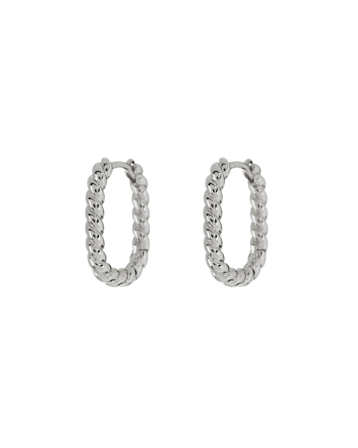 LUV AJ - Twisted Rope Huggies in Silver Jewelry