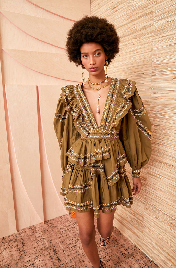 ulla johnson golda dress Ulla Johnson Nisha Gown | Draped-Sleeve, Strapless main image 1