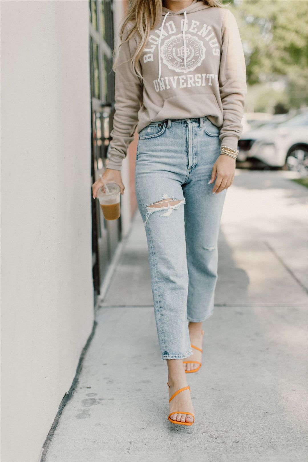 Blond Genius - Blond Genius University Hoodie in Tan