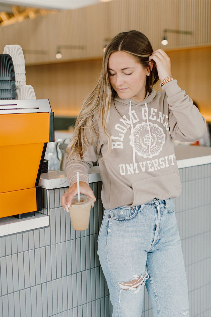 Blond Genius - Blond Genius University Hoodie in Tan