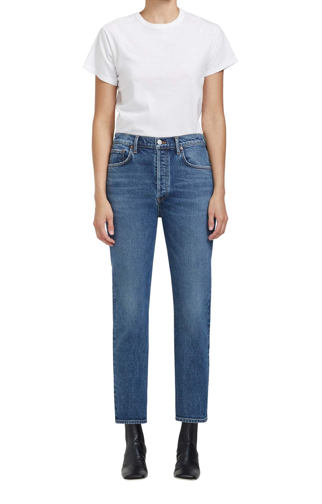 AGOLDE Riley Crop in Transfer – Blond Genius