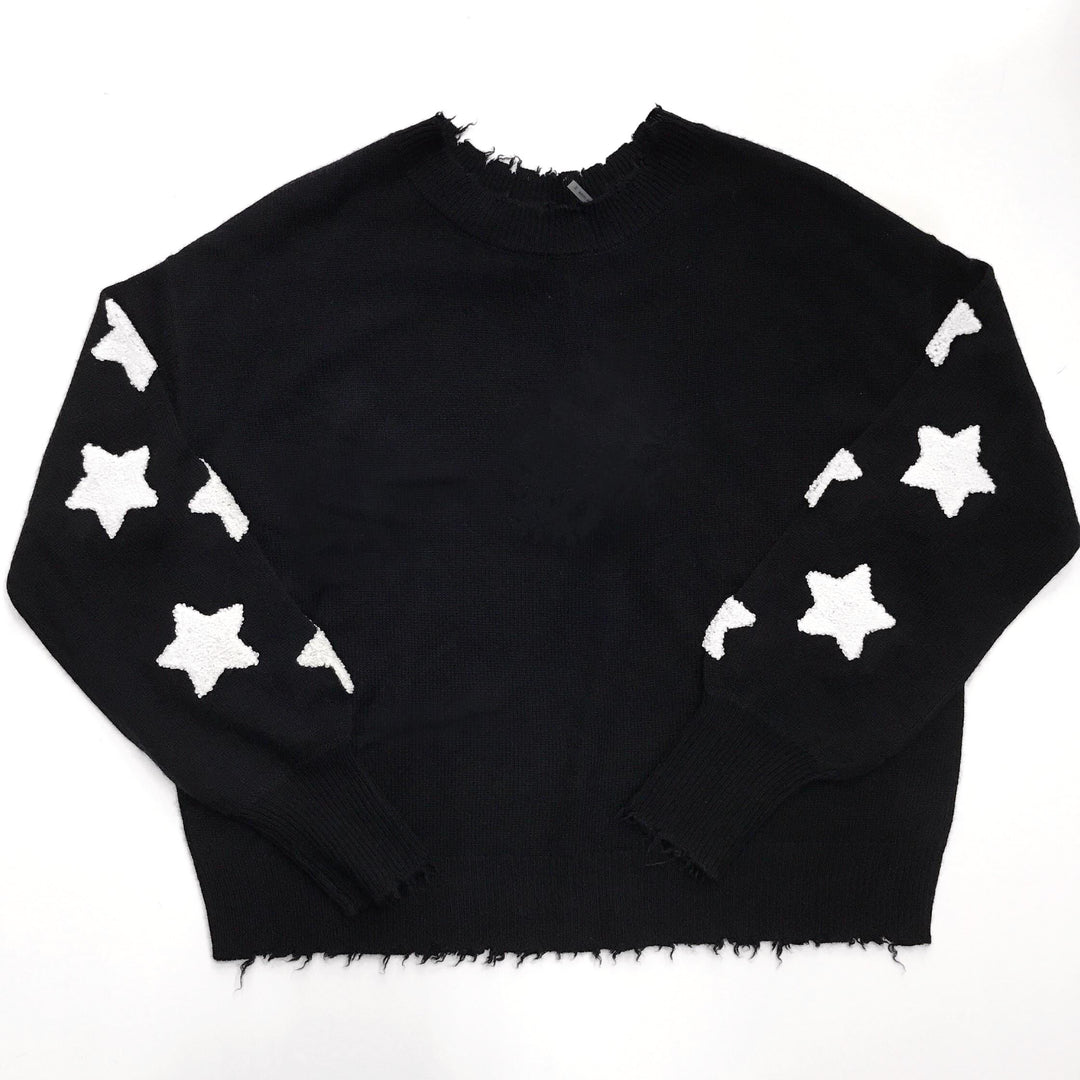 27 Miles - Luella CREWNECK SWEATER W/ BOUNCLE STAR BATCHES ON SLEEVE