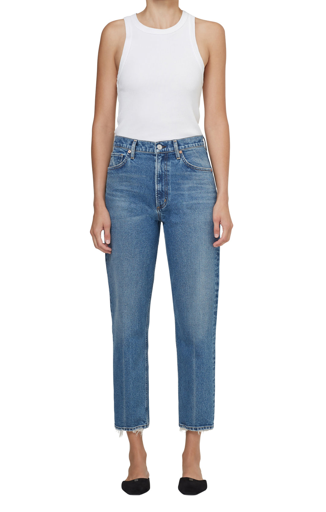 Citizens of Humanity Marlee Relaxed Straight Leg Jeans in Dimple