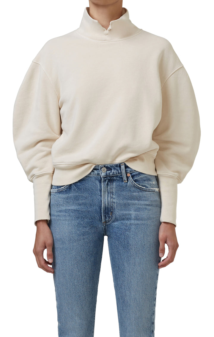 Citizens of Humanity - Melia Mock Neck Sweater in Travertine Clothing - Sweatshirts
