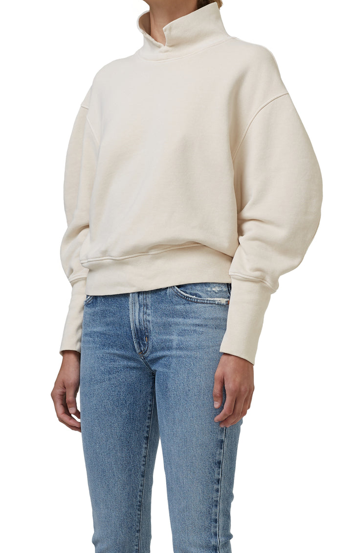Citizens of Humanity - Melia Mock Neck Sweater in Travertine Clothing - Sweatshirts