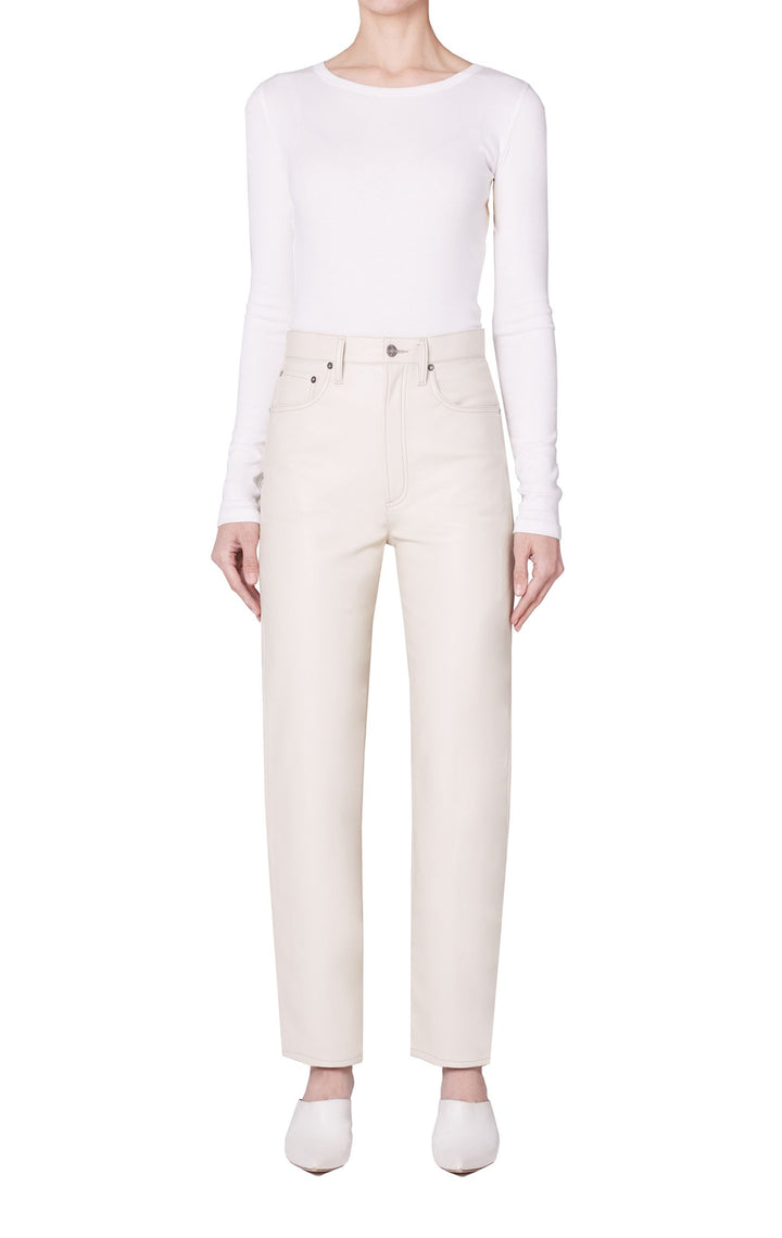 AGOLDE - Recycled Leather 90's Pinch Waist Pants in Powder